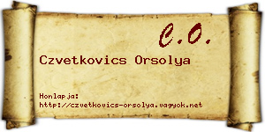 Czvetkovics Orsolya névjegykártya